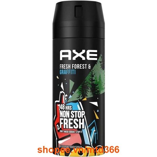 Xịt Khử Mùi Nam AXE Fresh Forest & Graffiti 48H Non Stop Fresh 150ml