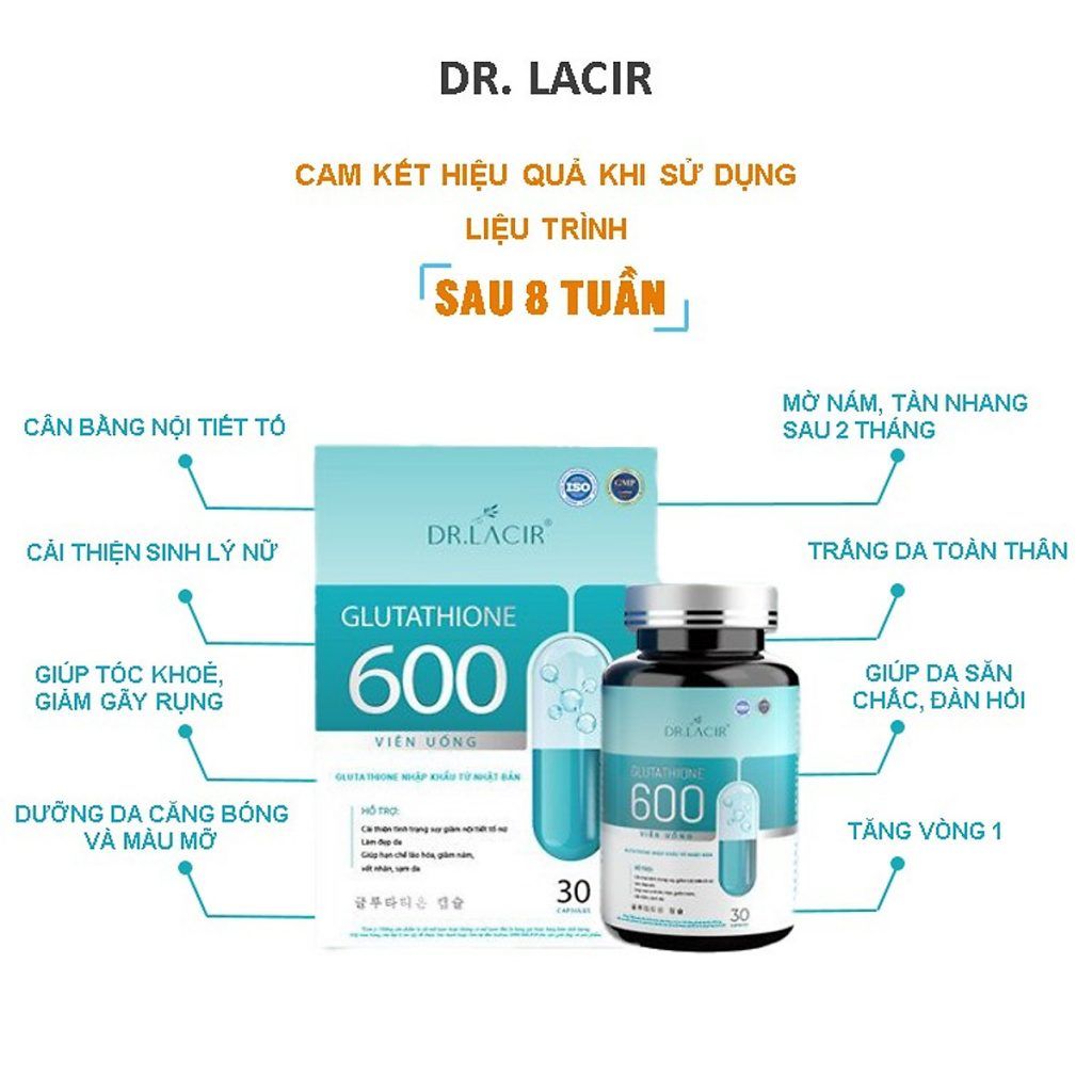 Dr.Lacir_Viên Uống Glutathione Bổ Sung Collagen 30 Viên