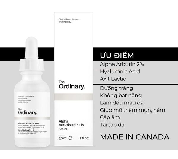 The Ordinary_Serum Dưỡng Trắng Alpha Arbutin 2% + HA 30ml