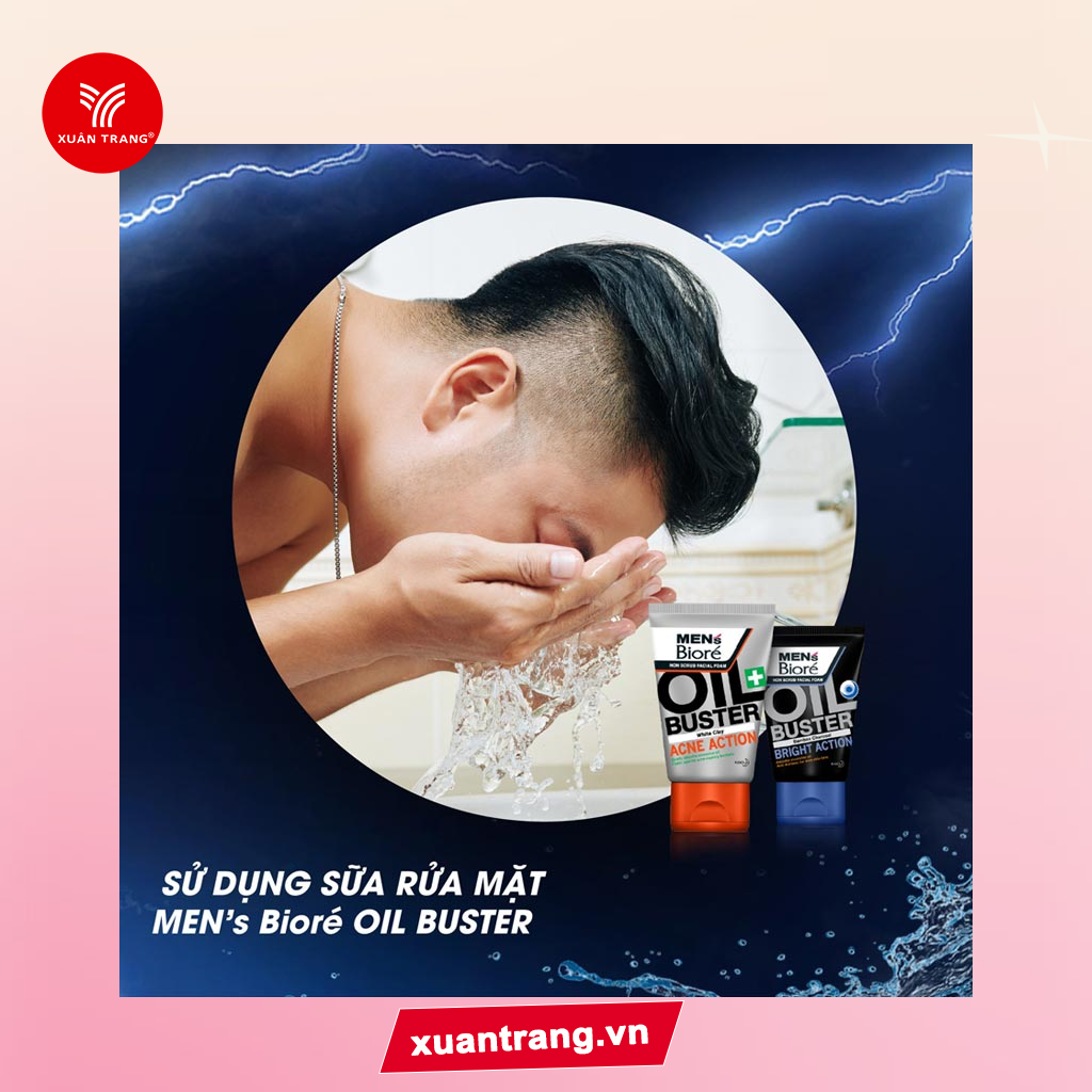 BI_Biore_Sữa Rửa Mặt Men's Biore Sạch Nhờn & Giảm Mụn 100g