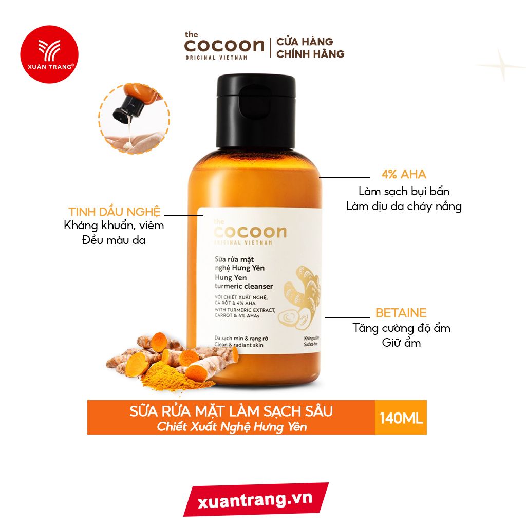 COCOON_Sữa Rửa Mặt Chiết Xuất Nghệ Hưng Yên 140ml