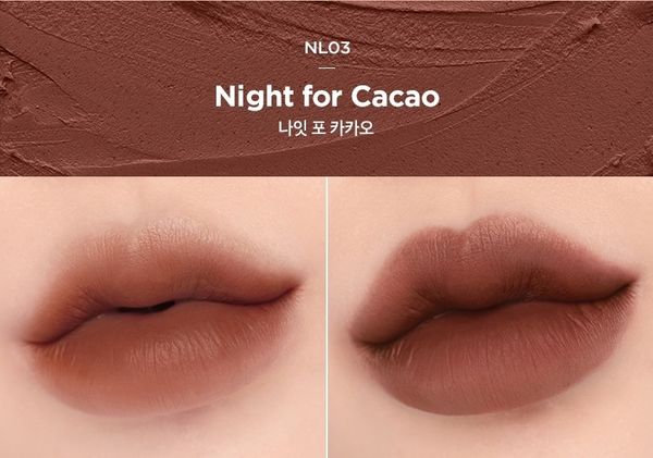 Son Thỏi Lì Merzy Noir In The Lipstick NL3. Night For Cacao