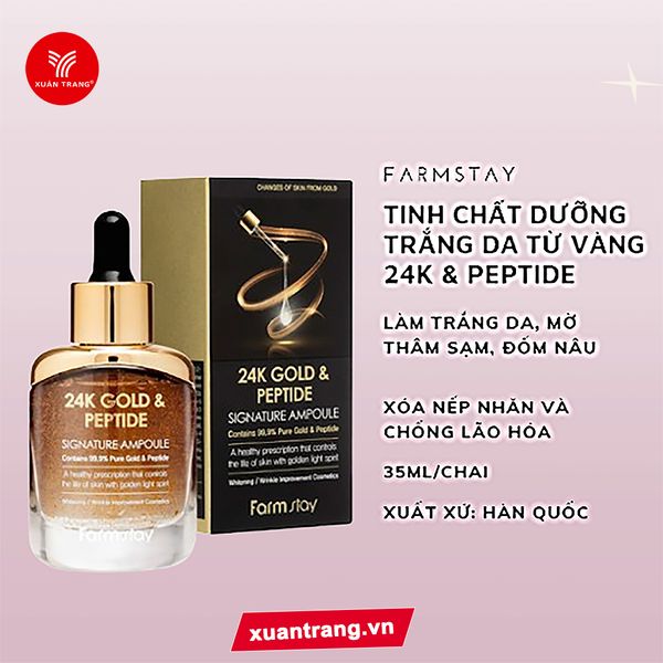 Farmstay_Serum Tinh Chất Vàng 24K Và Peptide 35Ml