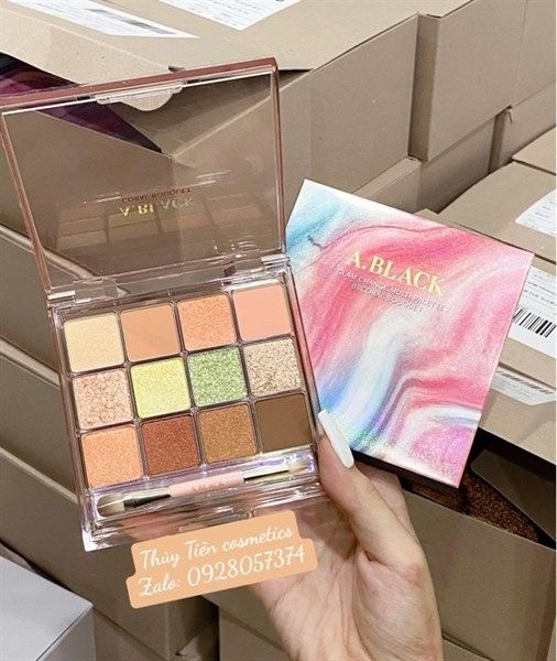 ABlack_Phấn Mắt 12 Ô Glam Change Multi Palette 03 Coral Bouquet