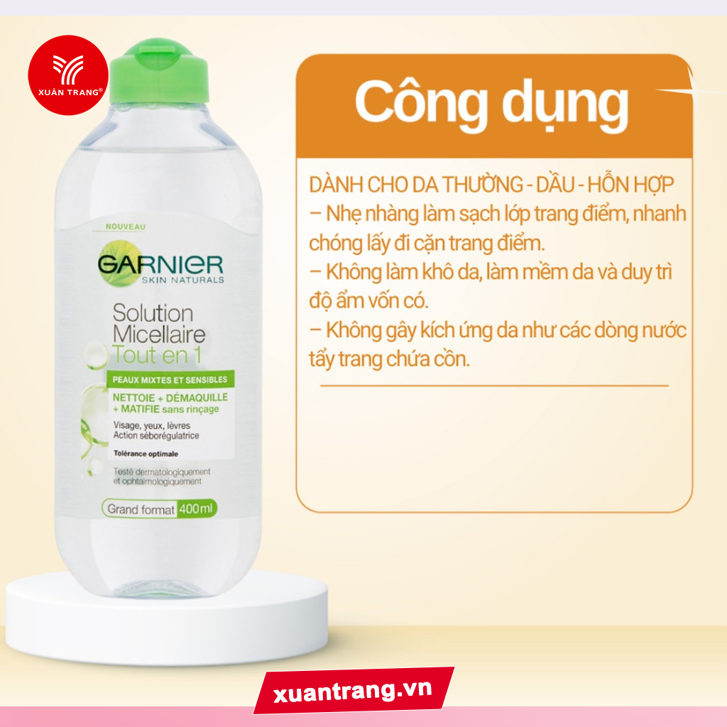 GARNIER_Nước Tẩy Trang Cho Da Dầu Skin Active 400ml