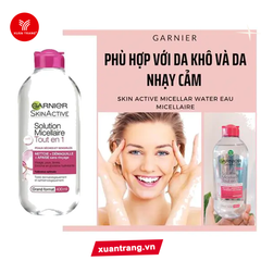 GARNIER_Nước Tẩy Trang Cho Da Thường & Da Nhạy Cảm Nắp Hồng 400ml