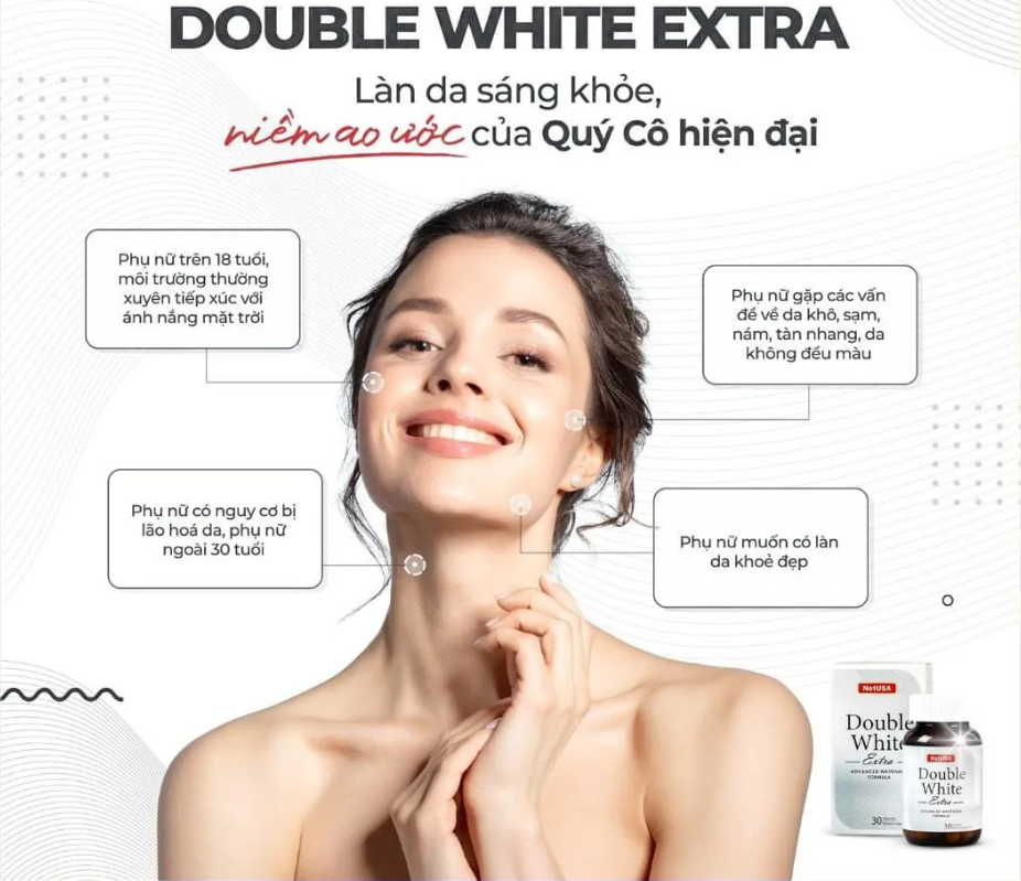 NO1USA_Viên Uống Trắng Da, Chống Nắng Double White Extra