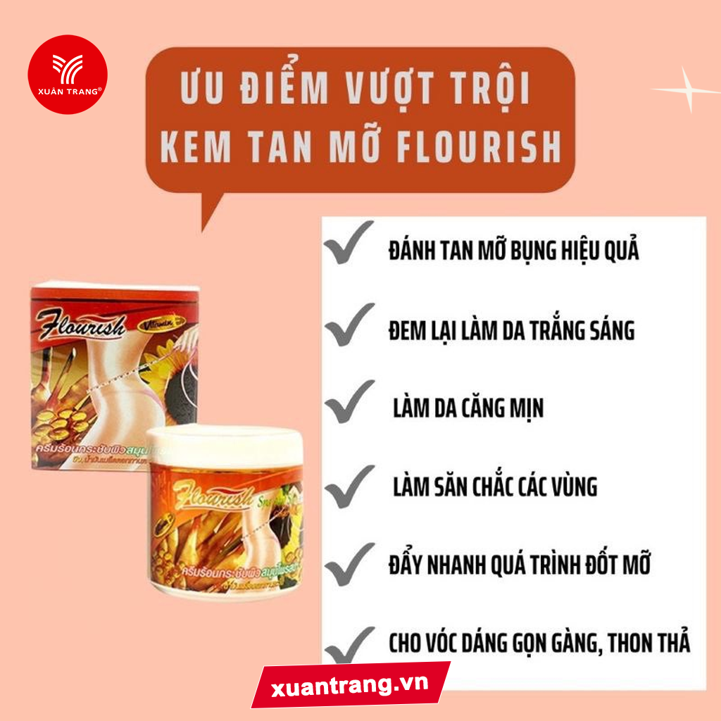 Flourish_Kem Massage Làm Tan Mỡ Bụng Từ Gừng Và Dầu Hướng Dương 500ml