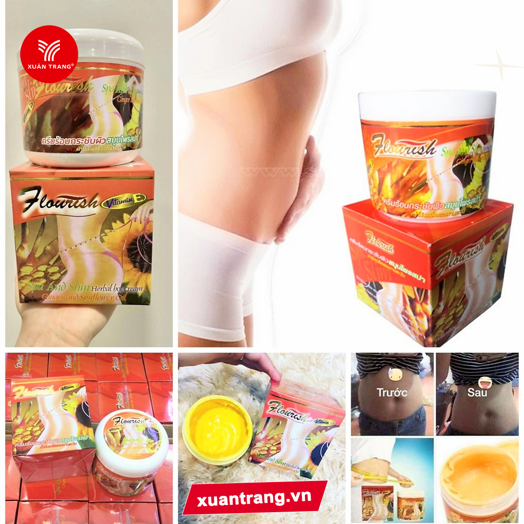 Flourish_Kem Massage Làm Tan Mỡ Bụng Từ Gừng Và Dầu Hướng Dương 500ml