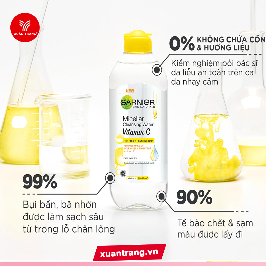 GARNIER_Nước Tẩy Trang Sáng Da Micellar Cleansing Water Vitamin C 400ml