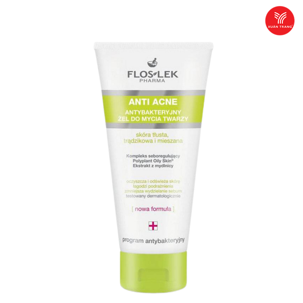 Floslek_Gel Rửa Mặt Diệt Khuẩn Ngừa Mụn Antibacterial Face Cleansing Gel 200ml