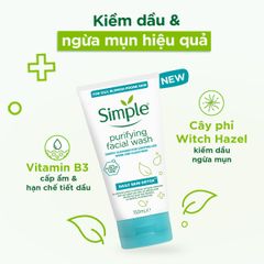 SIMPLE_Sữa Rửa Mặt Cho Da Dầu Purifying Gel Wash 150ml