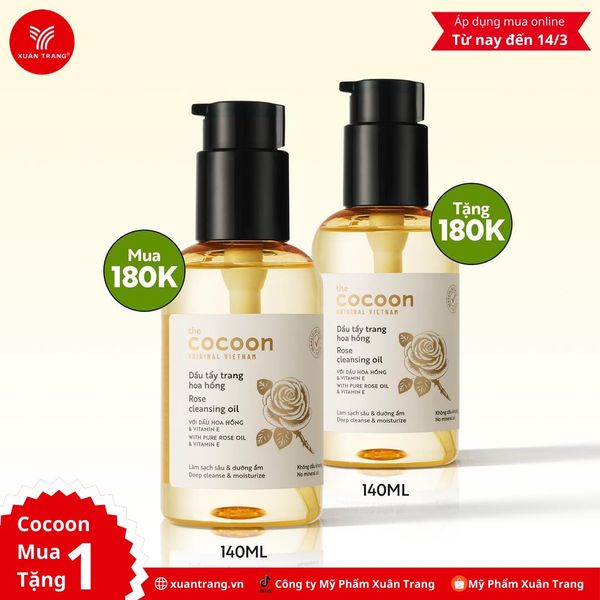 DẦU TẨY TRANG HOA HỒNG COCOON 140ML