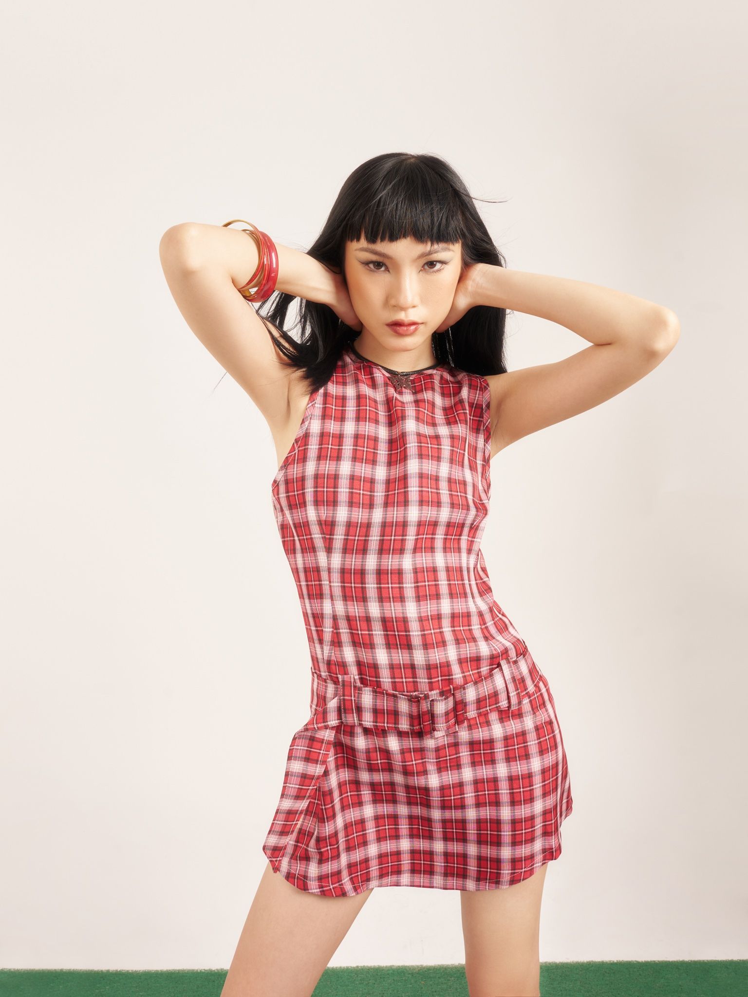  RED CHECKED DRESS 