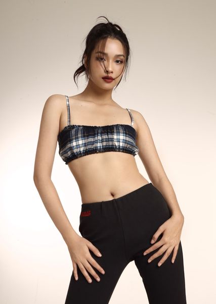  CHECKED BRA TOP 