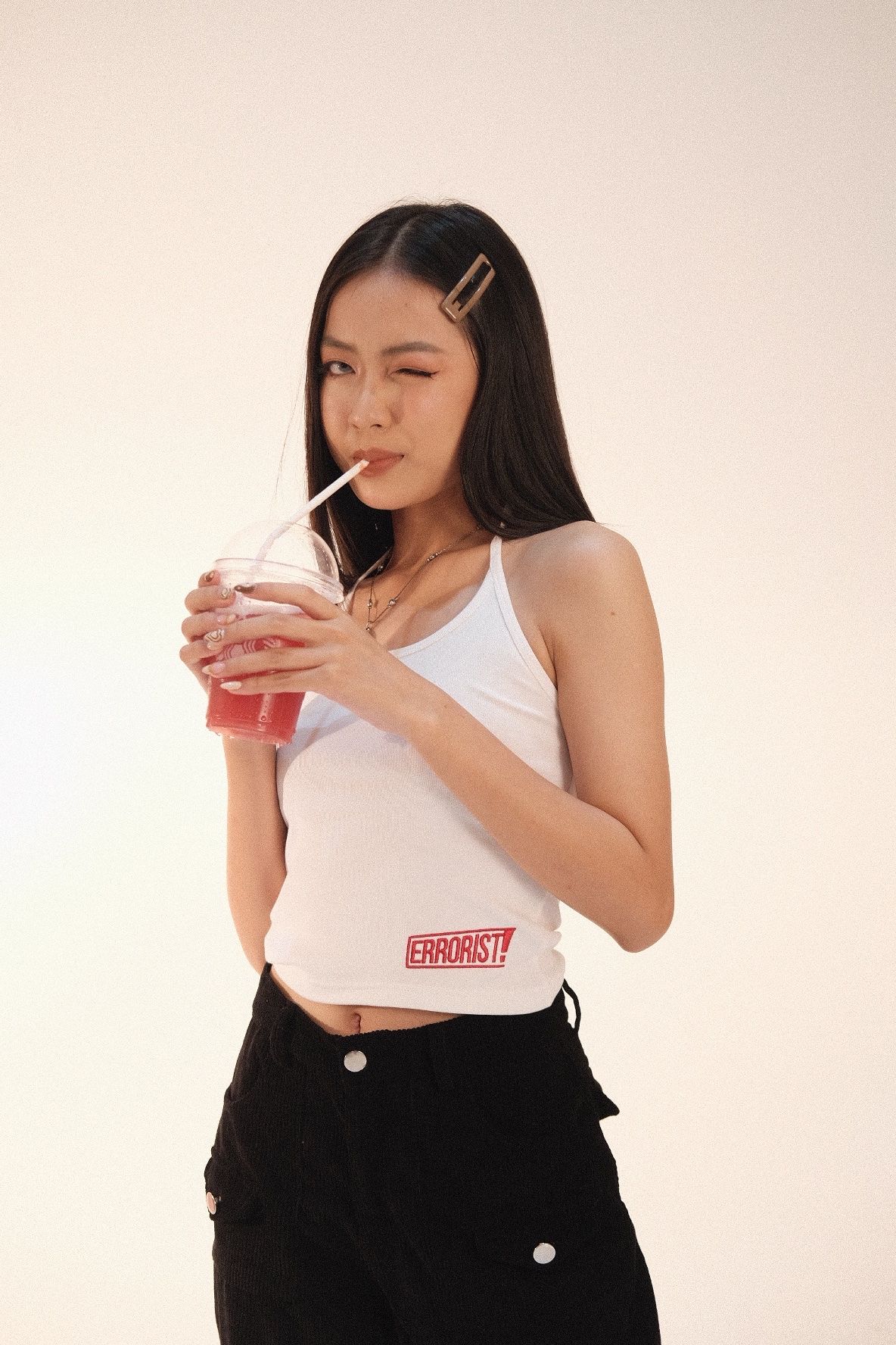 WHITE SKATER CAMI
