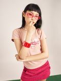  3D HEART PINK TEE 