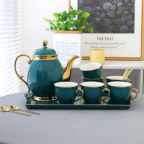 Set bàn trà cẩm thạch (có khay)