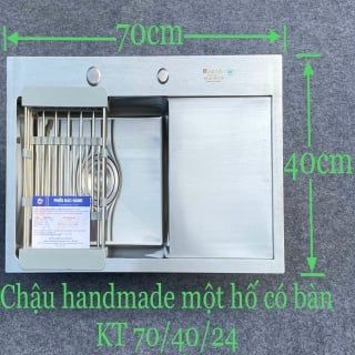 Chậu rửa bát đúc 1 hố hàn quốc H7040B