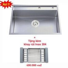 Chậu rửa bát 1 hố bậc thang 580x480 DL 1314R