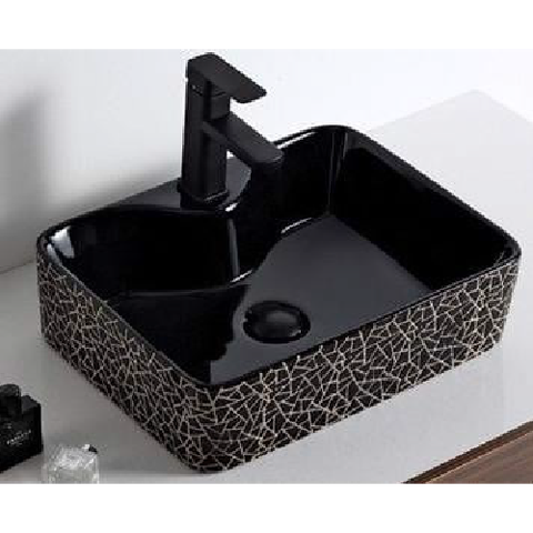 Chậu lavabo rửa mặt mặt đen hàn quốc 324K