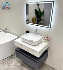 Bộ bàn đá kèm tủ lavabo và gương led BR 732-80