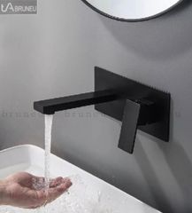 Vòi lavabo âm tường màu đen K800B