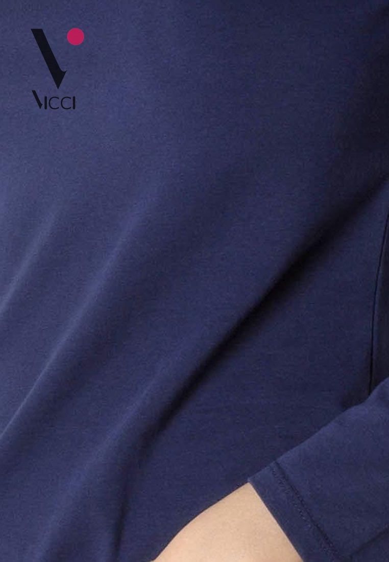 Áo giữ nhiệt Vicci người lớn cổ 3P màu xanh tím than