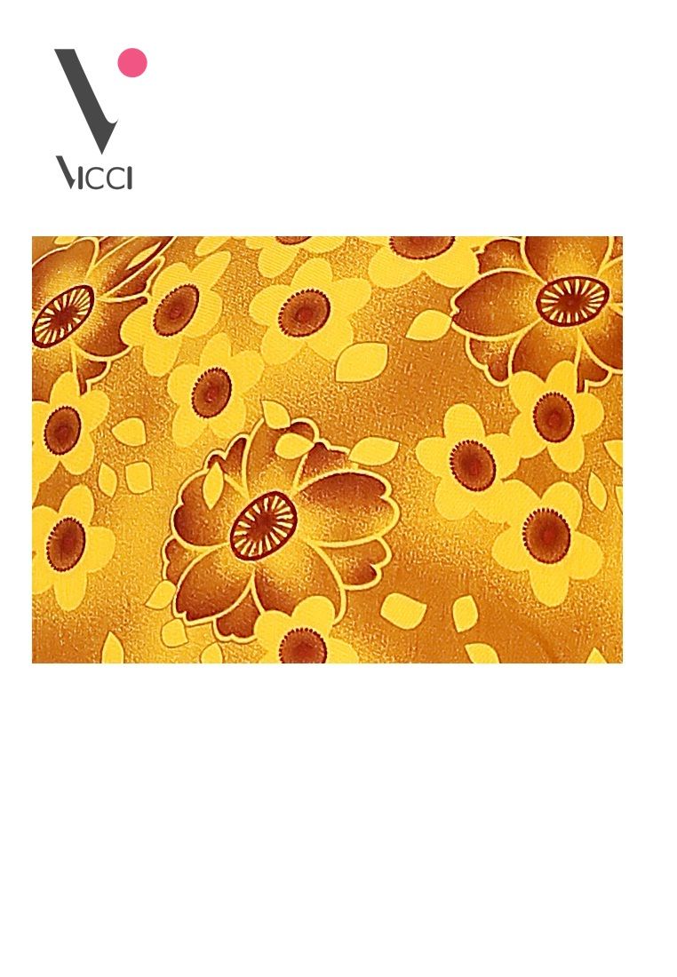 Bộ mặc nhà (tole) lanh cao cấp Vicci họa tiết hoa nền cốm- BN057.21
