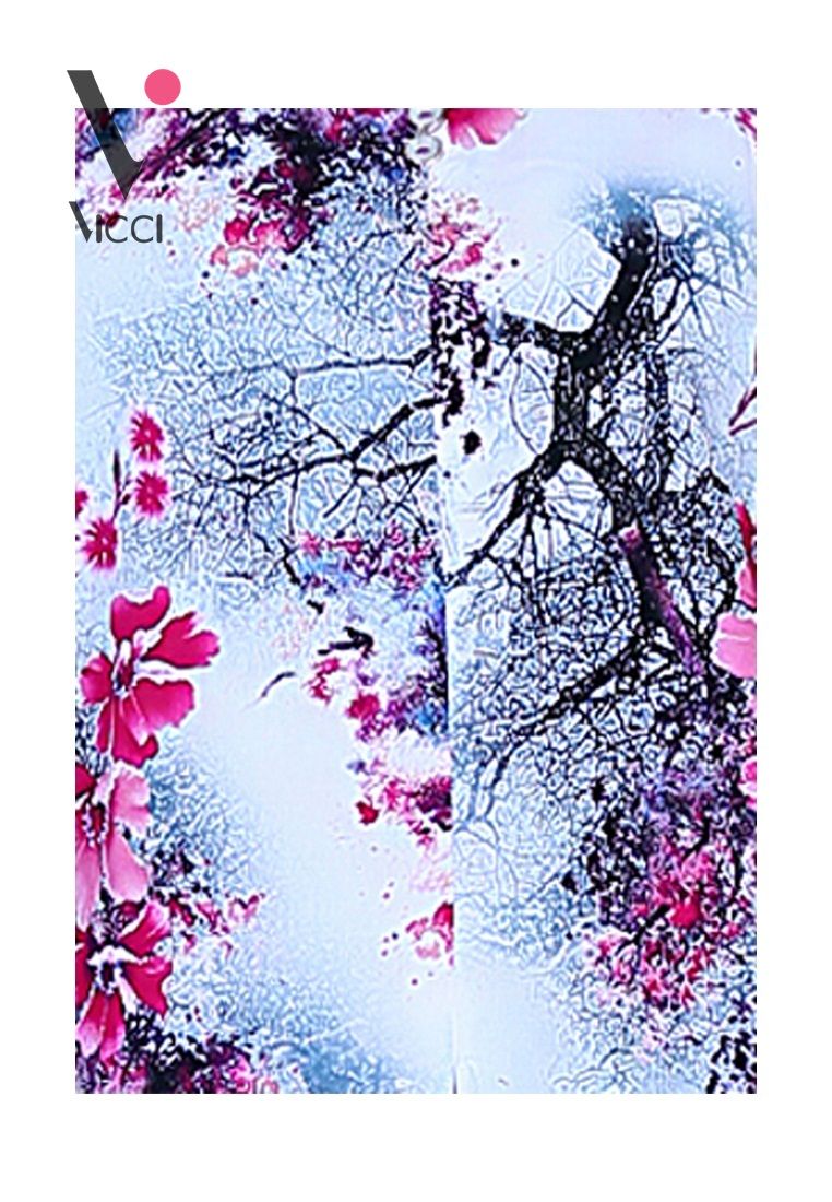 Bộ mặc nhà (tole) lanh xước Vicci cao cấp họa tiết hoa đỏ nền đỏ trắng- BNXT.078.1