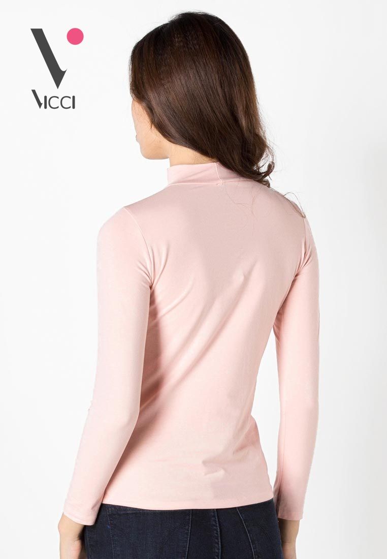 Áo giữ nhiệt Vicci người lớn cổ 3P màu hồng phấn
