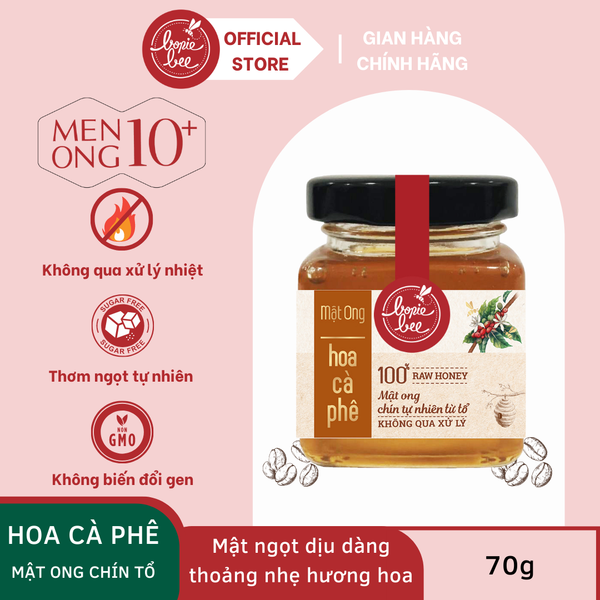  Mật Ong Bonie Bee Nguyên Chất Từ Hoa Cà Phê - Vị Ngọt Nhẹ Thoảng Hoa Thơm - Chín Tự Nhiên Từ Tổ - Không Qua Xử Lý 70g 