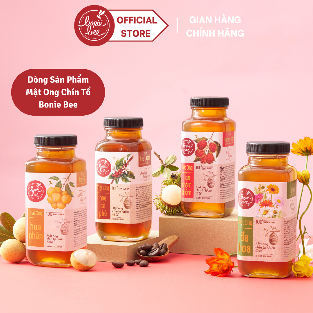  Mật Ong Bonie Bee Nguyên Chất Từ Đa Hoa - Vị Mật Ngọt Thanh - Chín Tự Nhiên Từ Tổ - Không Qua Xử Lý - 300g 