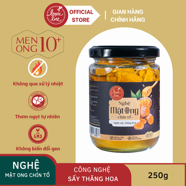  Mật Ong Cao Cấp Bonie Bee Ngâm Nghệ Sấy Thăng Hoa - Mật Ong Chín Tổ - 250gr 