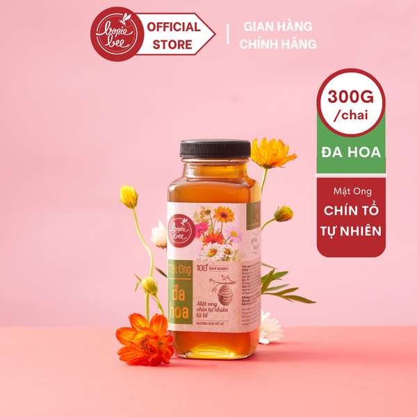  Mật Ong Bonie Bee Nguyên Chất Từ Đa Hoa - Vị Mật Ngọt Thanh - Chín Tự Nhiên Từ Tổ - Không Qua Xử Lý - 300g 