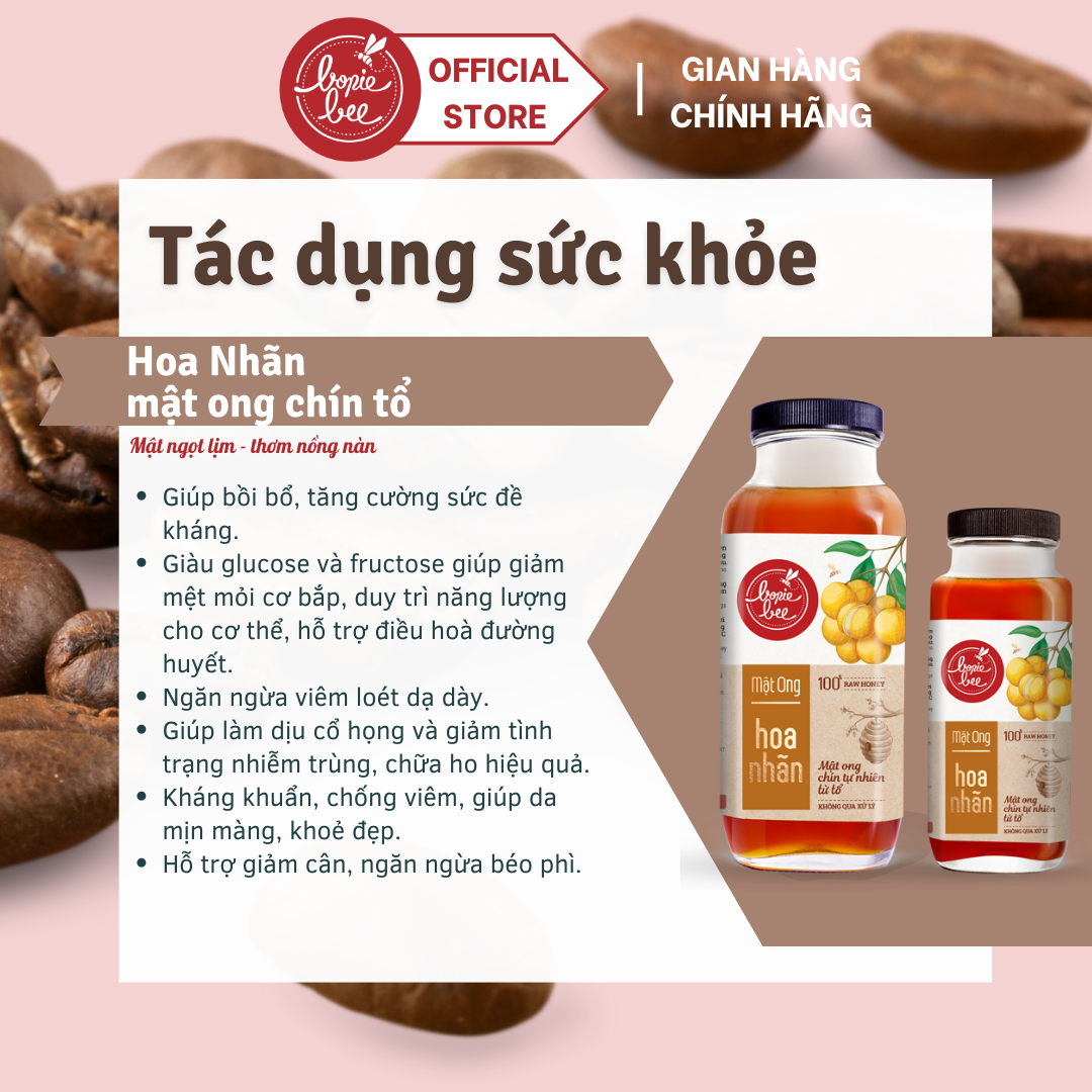 Mật Ong Bonie Bee Nguyên Chất Từ Hoa Nhãn - Vị Ngọt Nồng Nàn - Chín Tự Nhiên Từ Tổ - Không Qua Xử Lý - 300g