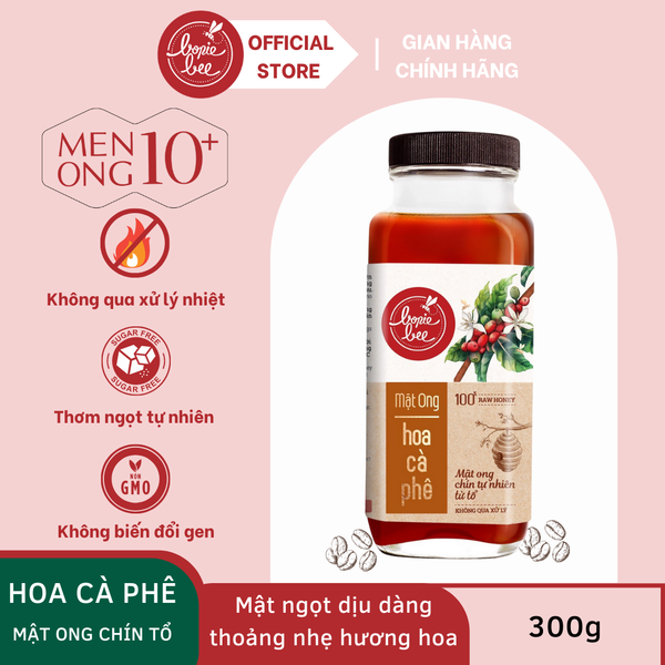  Mật Ong Bonie Bee Nguyên Chất Từ Hoa Cà Phê - Vị Ngọt Nhẹ Thoảng Hoa Thơm - Chín Tự Nhiên Từ Tổ - Không Qua Xử Lý 300g 