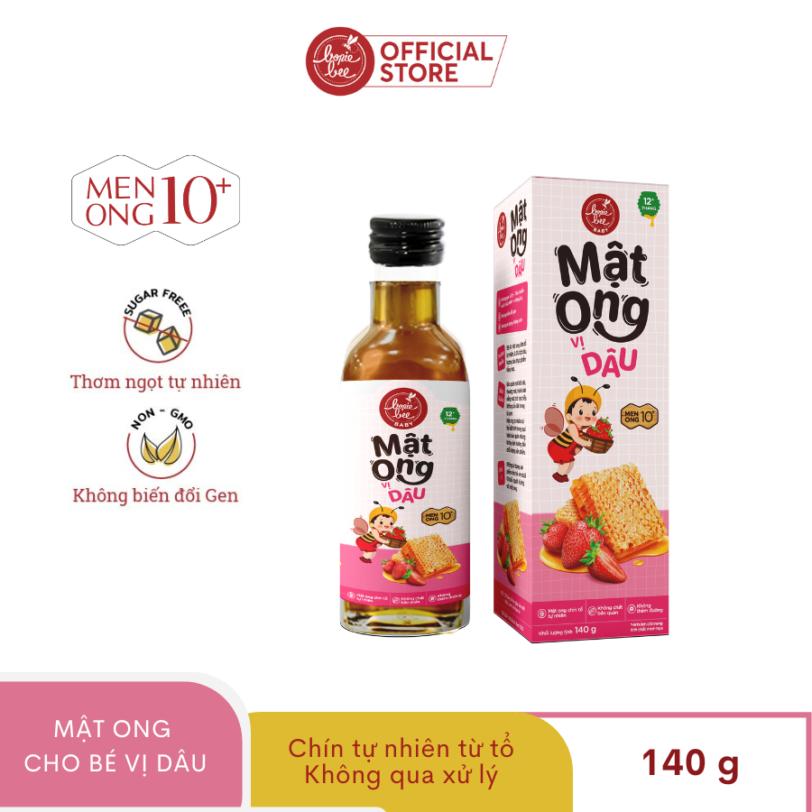  Mật Ong Chín Tổ Bonie Bee Cho Bé vị Dâu 140 g 