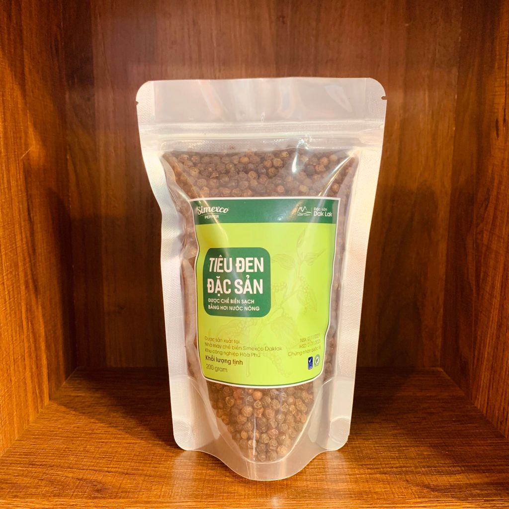 Hạt tiêu đen tiệt trùng tiêu chuẩn Rainforest - Simexco 200g