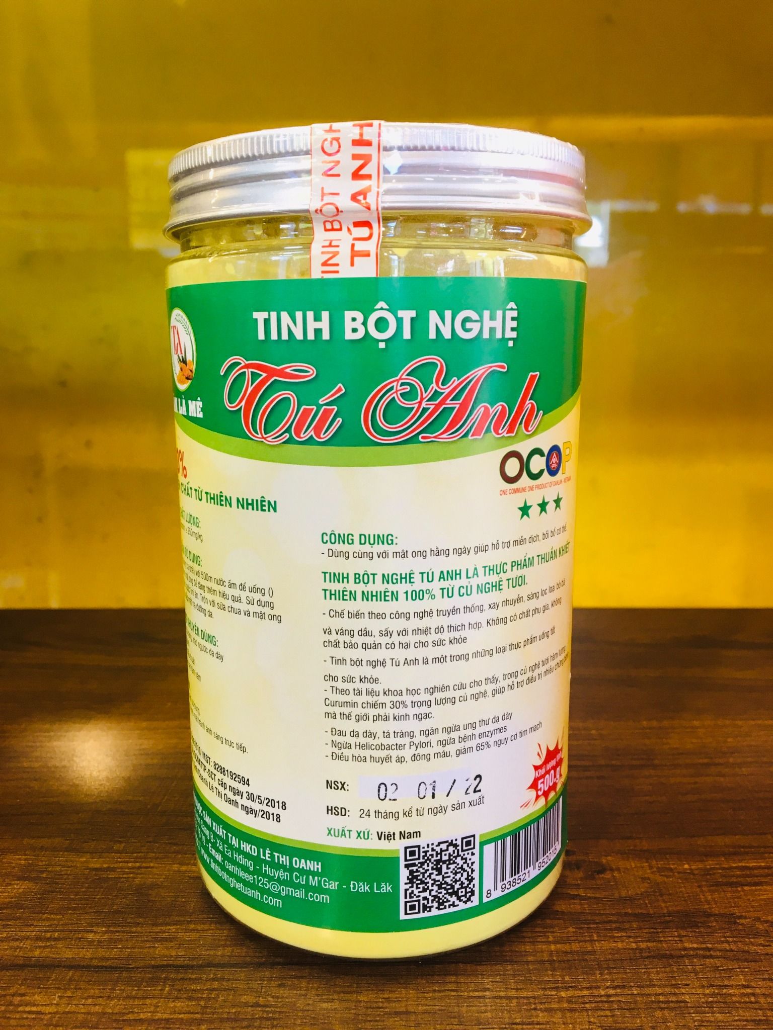 Tinh Bột Nghệ Tú Anh - 100% Nguyên Chất từ thiên nhiên - Lọ 500g