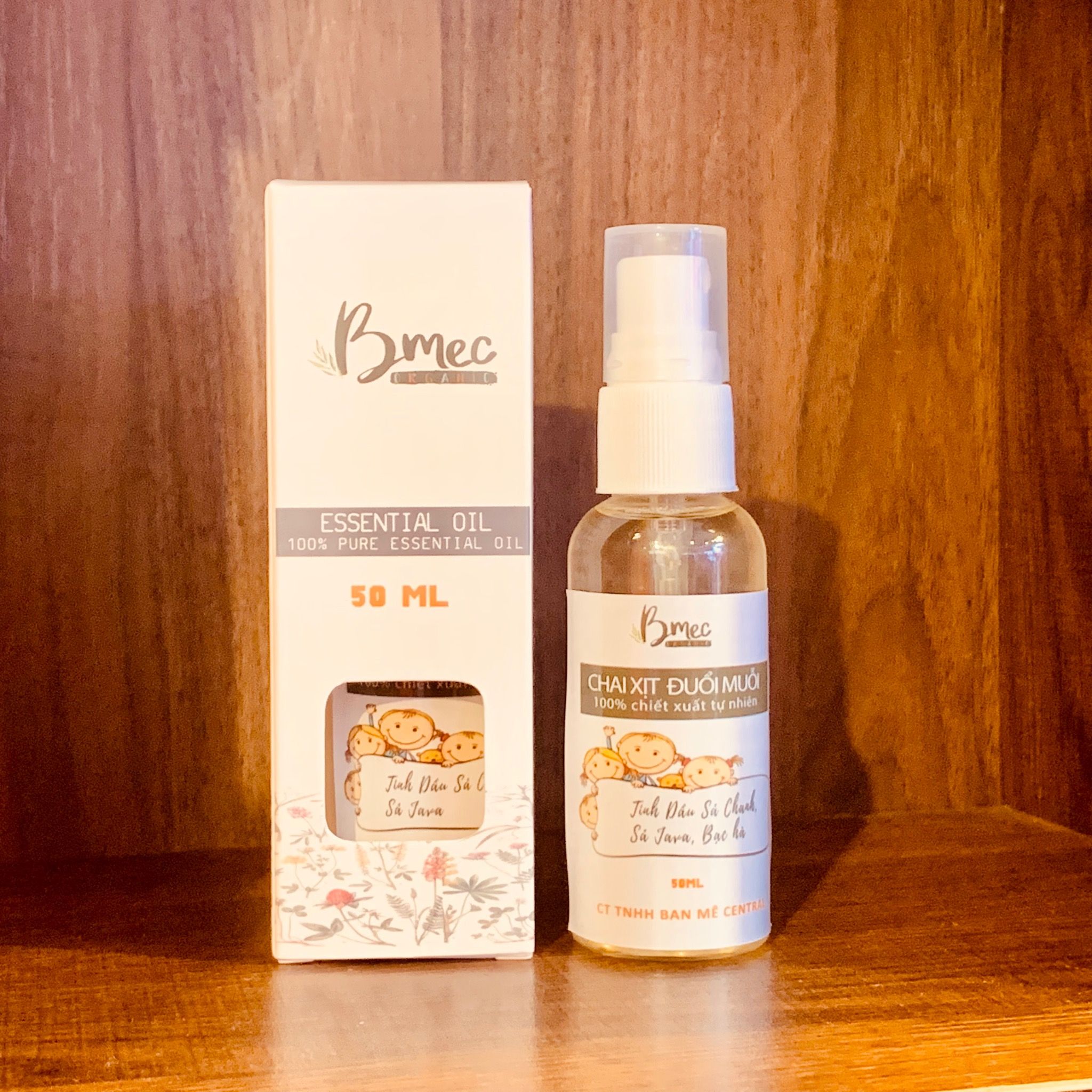 Chai xịt đuỗi muỗi - 100% tinh dầu tự nhiên - 50ml