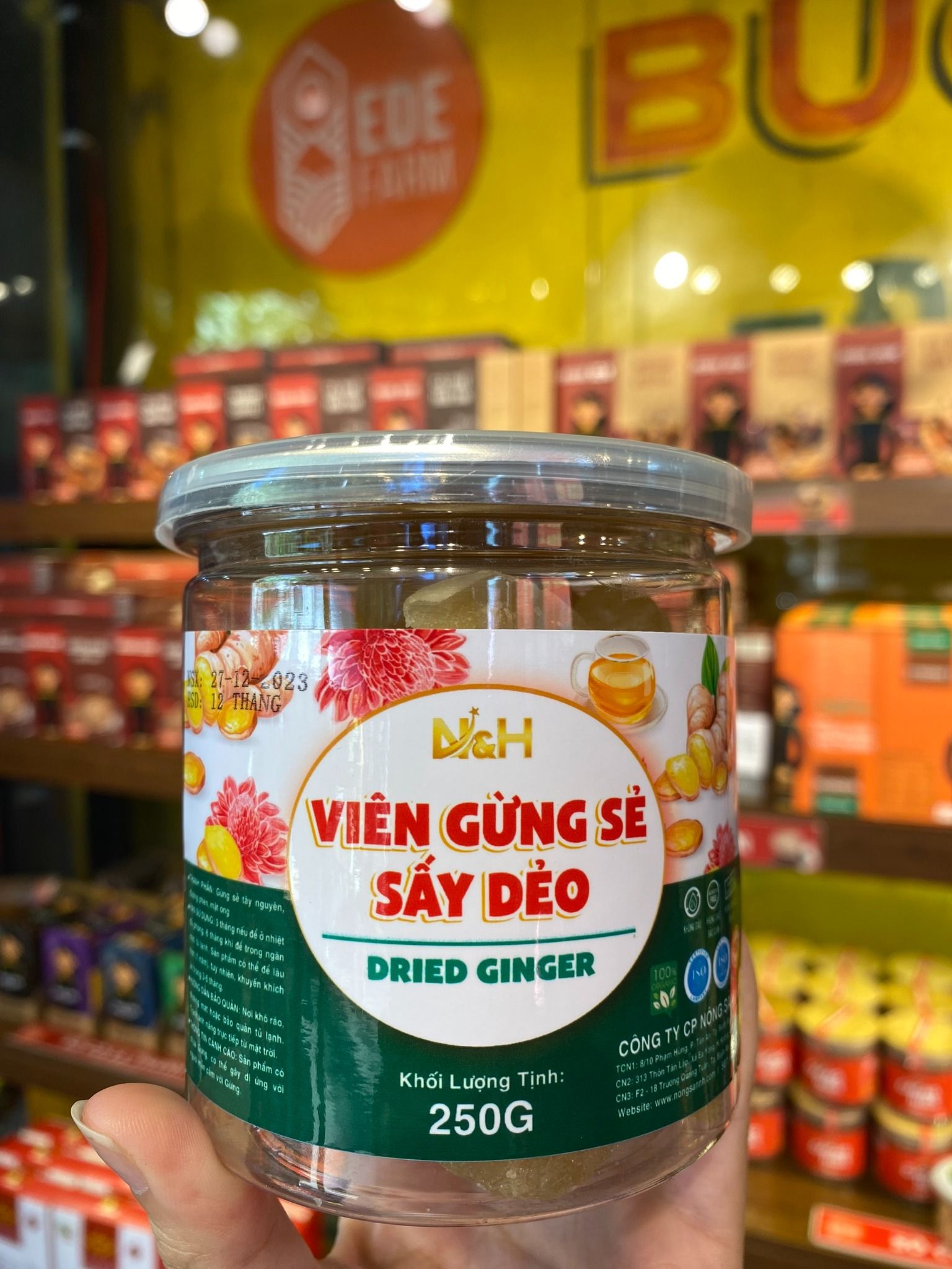  Viên gừng sẻ sấy dẻo_ 250g 