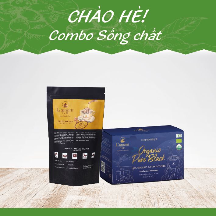 COMBO SỐNG CHẤT ( Organic Pure Black Coffee + Drip Wonderful Life)