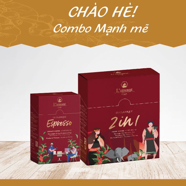 COMBO MẠNH MẼ ( Cà phê hòa tan Espresso + 2IN1)