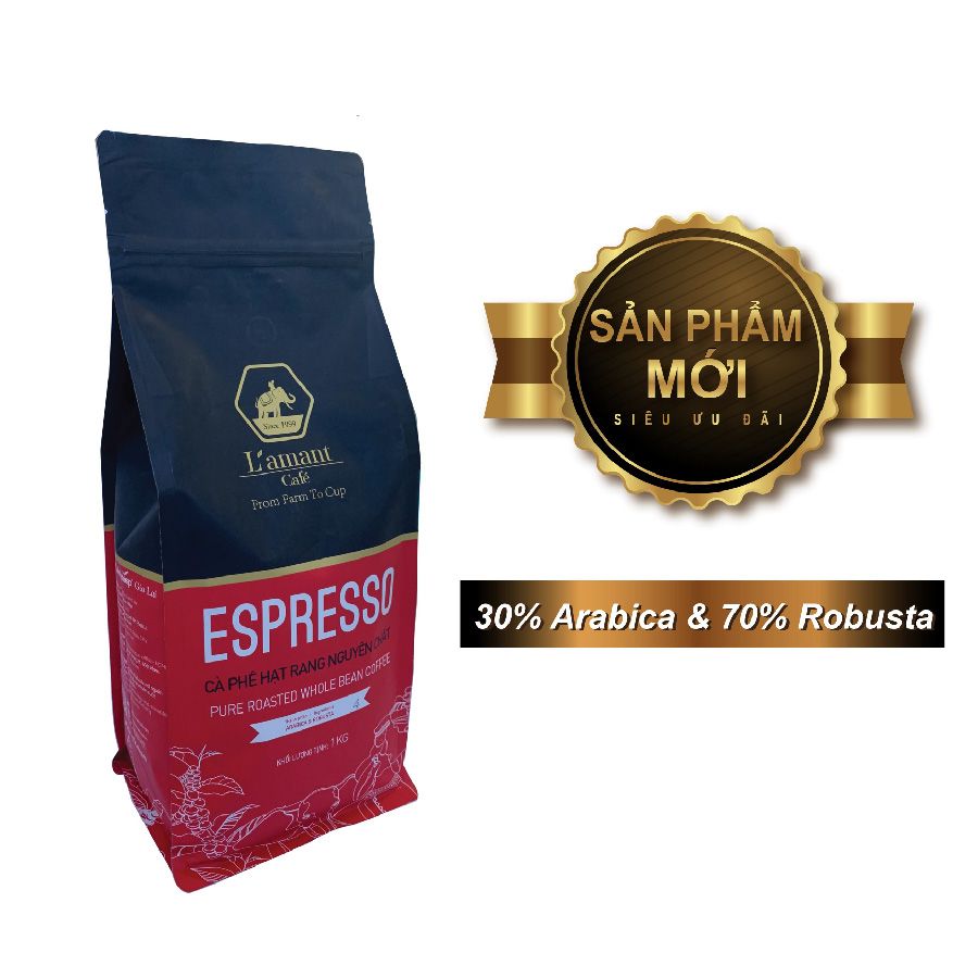  Cà phê hạt rang L’amant Espresso số 04 - L’amant No.04 Espresso Roasted Coffee 