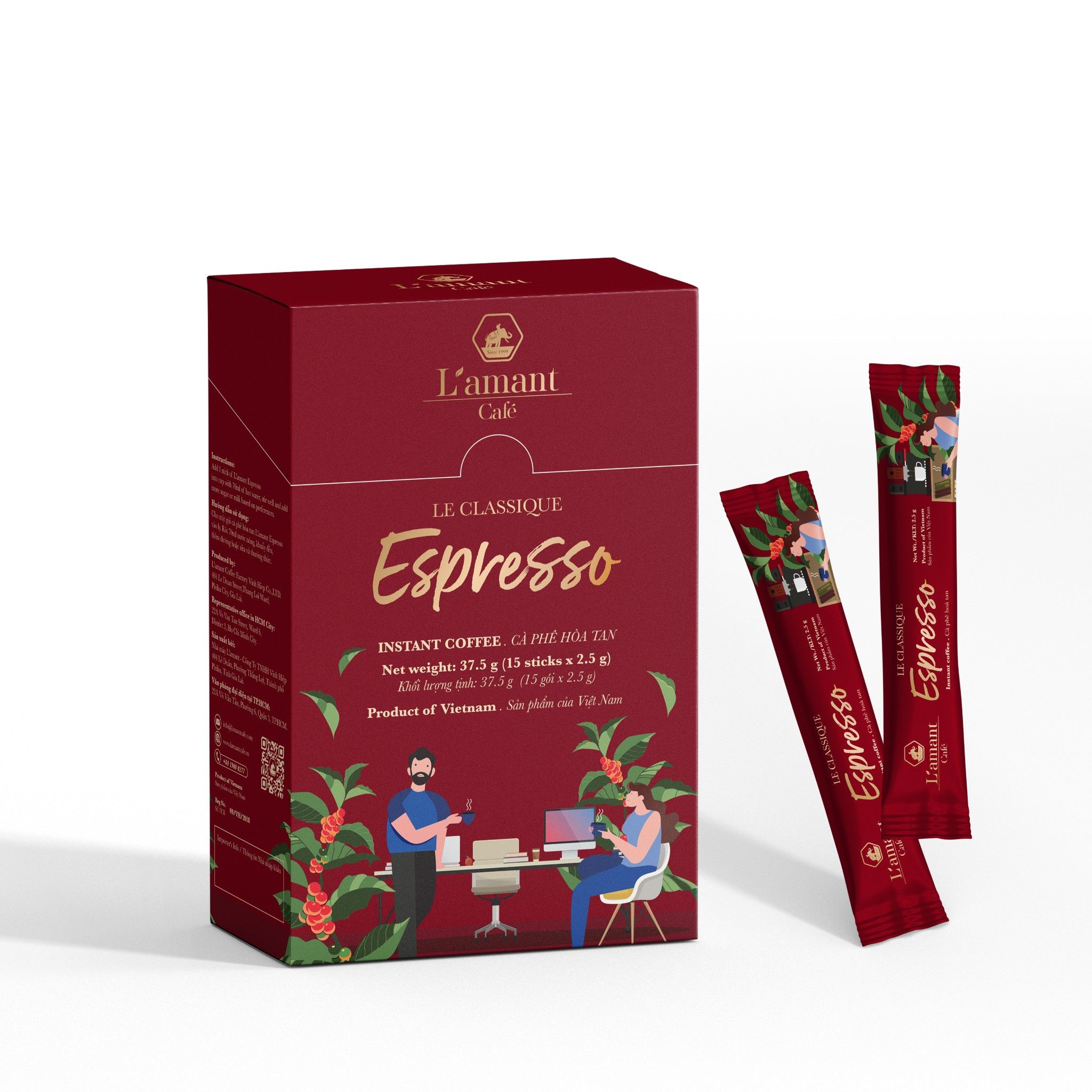 Cà phê hòa tan đen L'amant Espresso - L'amant Espresso Instant Coffee