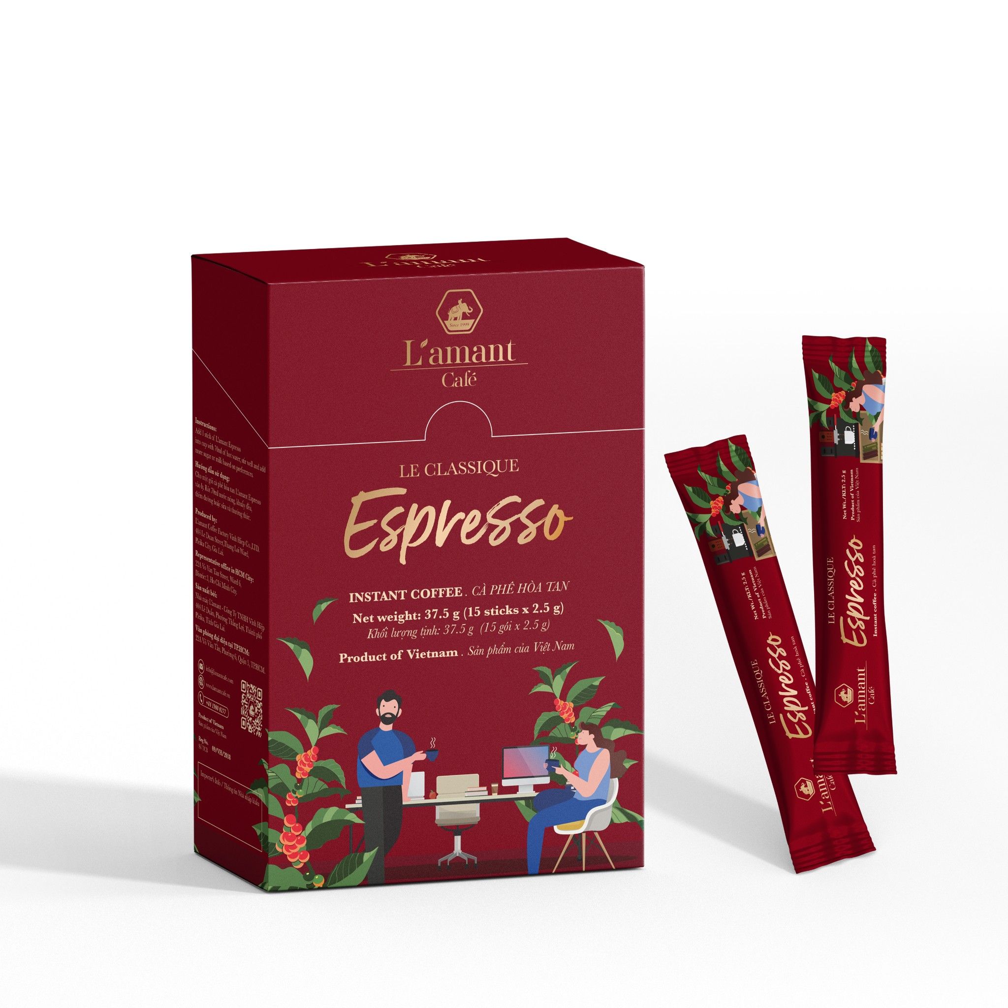  Cà phê hòa tan đen L'amant Espresso - L'amant Espresso Instant Coffee 