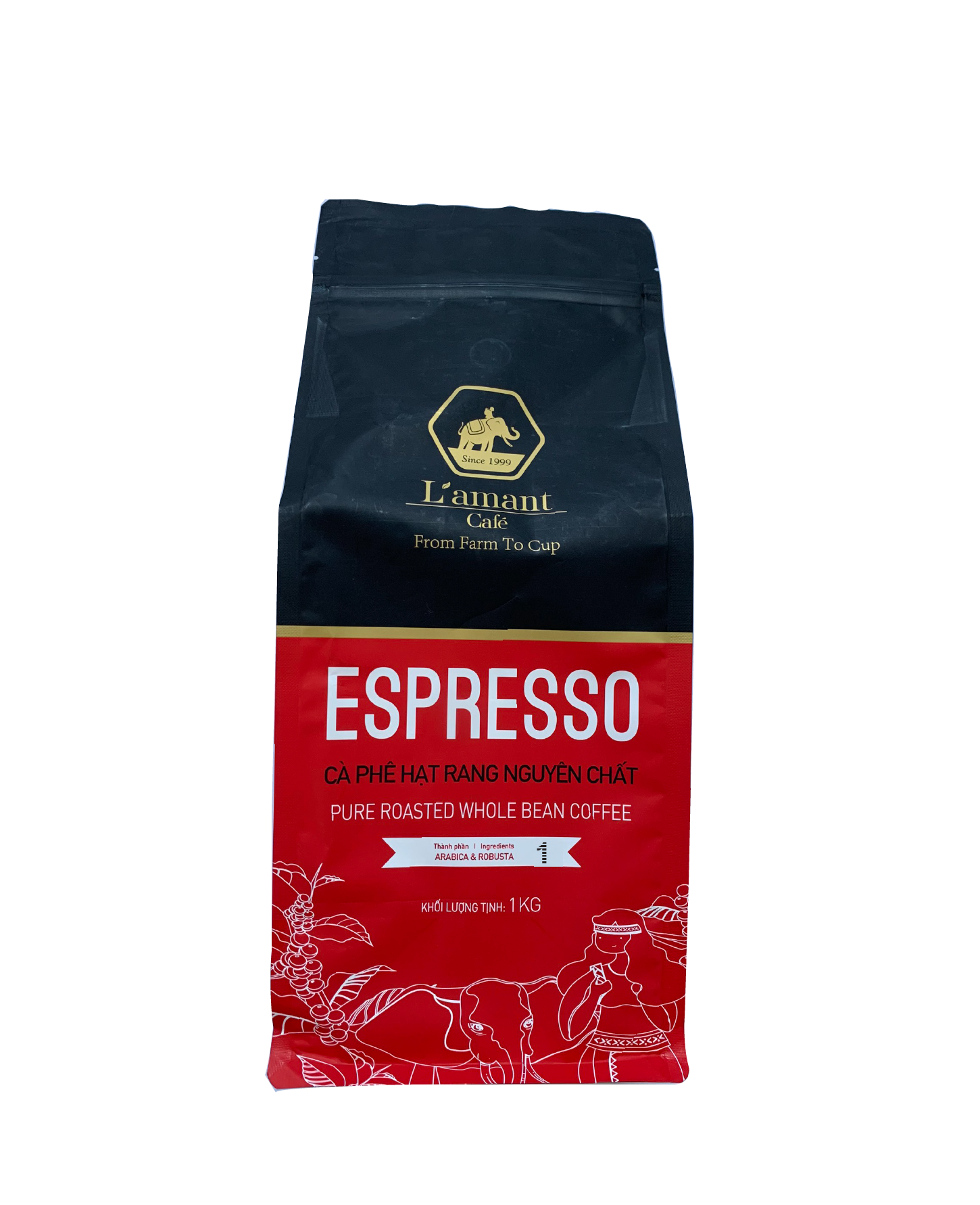  Cà phê hạt rang L’amant Espresso số 01 - L’amant No.01 Espresso Roasted Coffee 