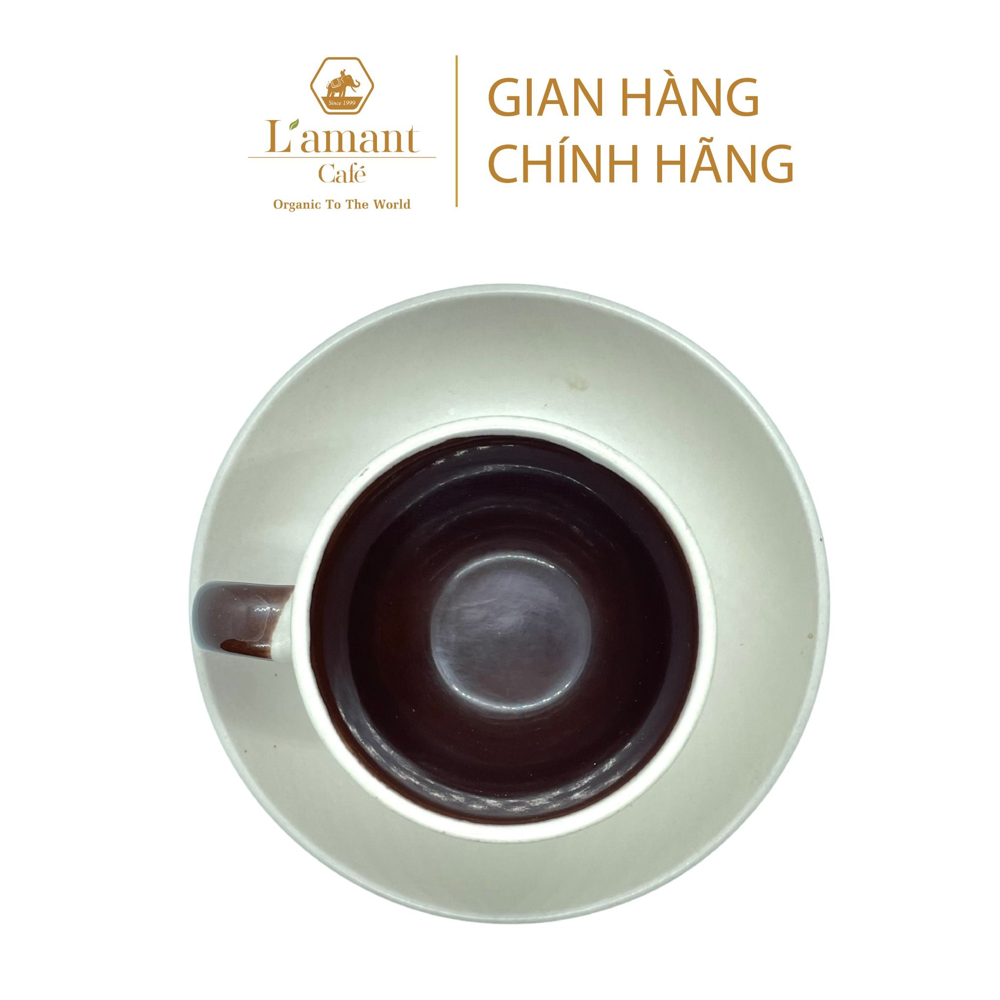 Bộ Tách Cafe Espresso L’amant Café có quai - 70ml kèm đĩa kê - Tách Cafe Gốm Sứ Cao Cấp