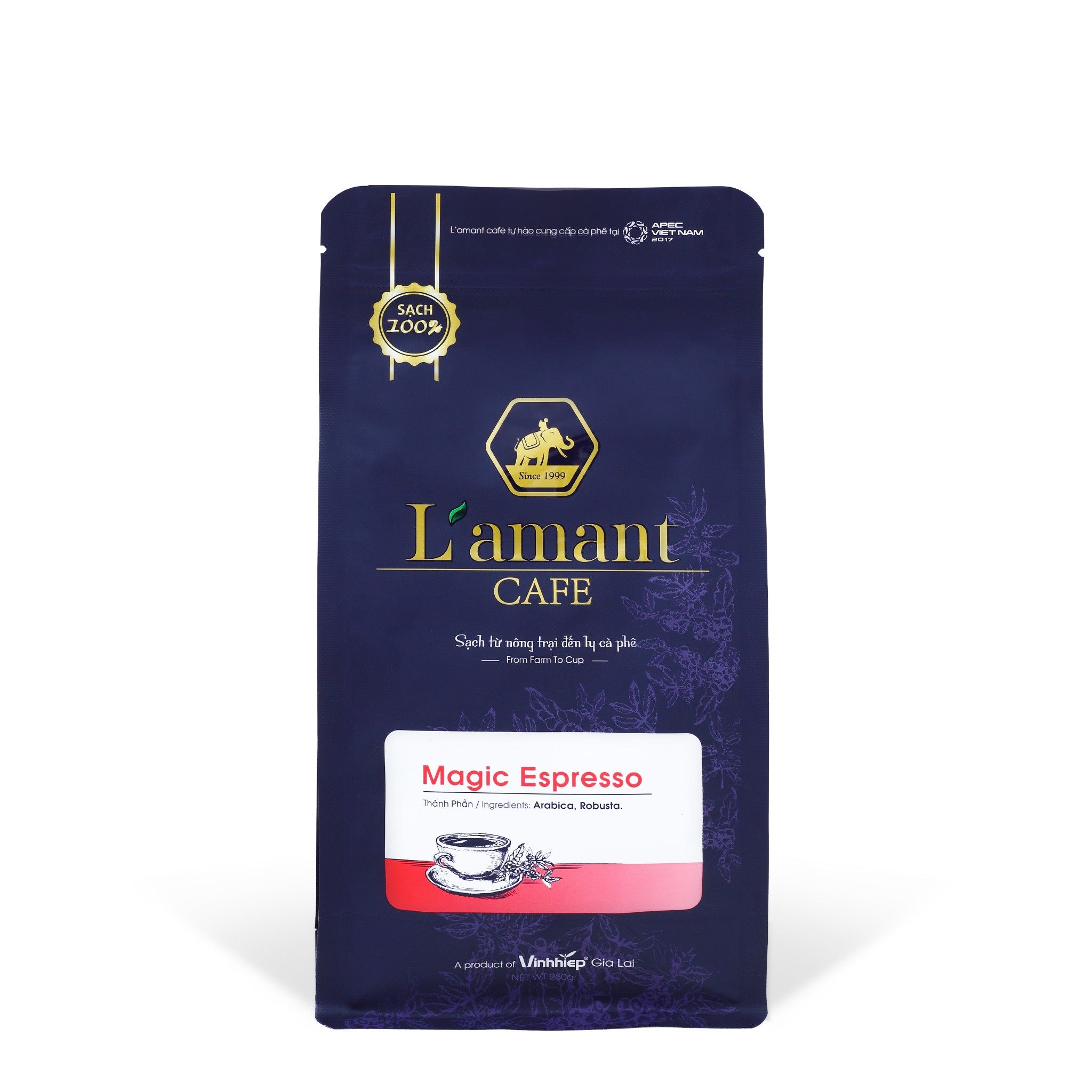 Cà phê rang nguyên hạt Magic 250gr - L'amant Café Magic Espresso